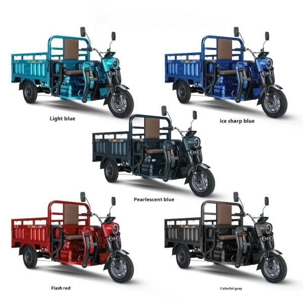 Electric freight three-wheeled vehicle cargo truck farm household battery motorcycle tram pearl blue-1.6-meter carriage 1.7-meter carriage - Image 4
